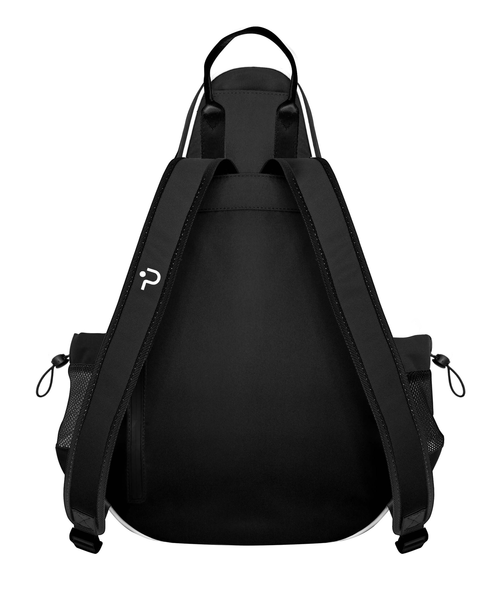 Black backpack for  padel rackets with a brand logo on a white background