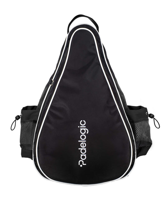 black waterproof padel racket backpack with laptop sleeve and hook